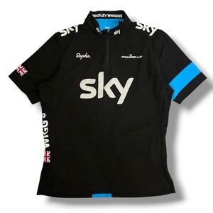 Rapha x Sky Cycling Supporter’s Jersey Sz L Bradley Wiggins Half Zip Shirt